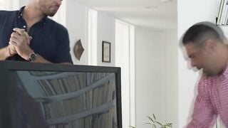 Naughty TS lets her neighbor fuck her tight ass