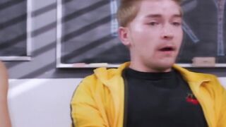 Cock sucker cheerleader gets fucked by TS member