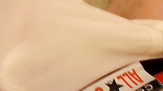 Solo twink Billy Da Kidd teases his cock and cums in undies