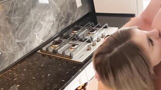 Passionate Kitchen Fucking While Wife Cooks Dinner