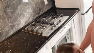 Passionate Kitchen Fucking While Wife Cooks Dinner