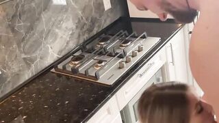 Passionate Kitchen Fucking While Wife Cooks Dinner