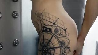 Anal Caresses with a Dildo in the Shower