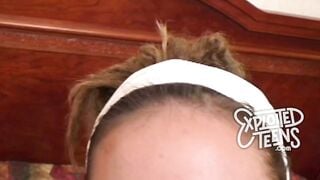 Watch this teen with a hairy pussy and dreadlocks suck cock