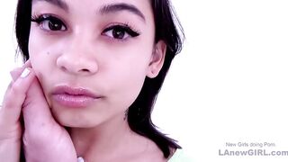 Dark Hair sexy gets long penis deep throat inside studio