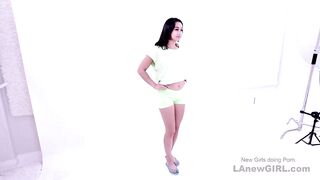 Dark Hair sexy gets long penis deep throat inside studio