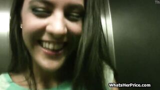 Paid elevator quickie with spicy Hispanic