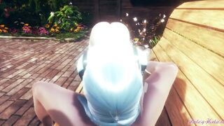 Genshin Impact Anime 3D - pov Eula hand job, oral sex and cowgirl