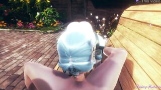 Genshin Impact Anime 3D - pov Eula hand job, oral sex and cowgirl