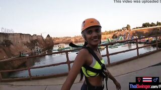 oriental eighteen amateur fun with the BF inside a waterpark and sex afterwards