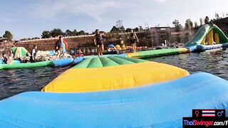oriental eighteen amateur fun with the BF inside a waterpark and sex afterwards