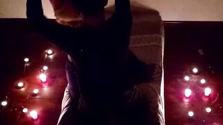 Romantic love making inside dark of the night
