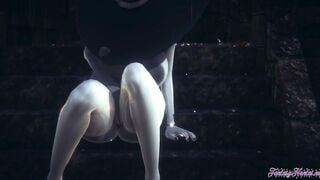 Resident Evil Animated 3D - Lady Dimitresku fingers and squirting into a raining day - Japanese manga animated anime game porn