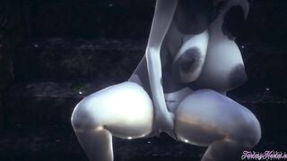 Resident Evil Animated 3D - Lady Dimitresku fingers and squirting into a raining day - Japanese manga animated anime game porn