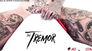 Inked Amber Luke riding the tremor for the first time