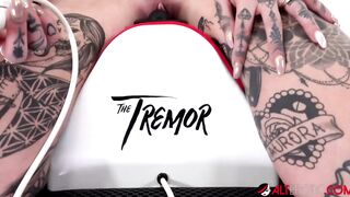 Inked Amber Luke riding the tremor for the first time