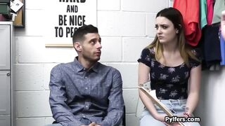 She gags on penis into front of her boyfriend