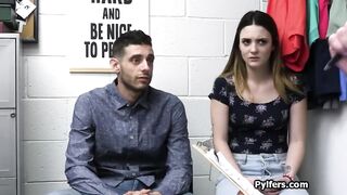 She gags on penis into front of her boyfriend