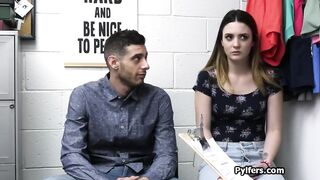 She gags on penis into front of her boyfriend
