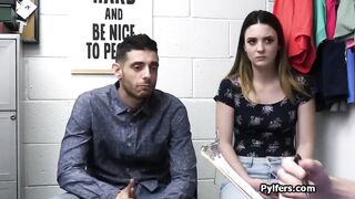 She gags on penis into front of her boyfriend