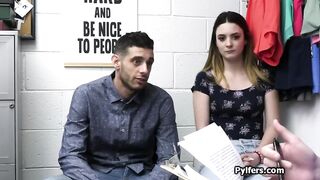 She gags on penis into front of her boyfriend