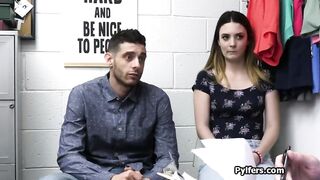 She gags on penis into front of her boyfriend