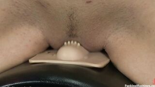 Little Hispanic squirting on Sybian