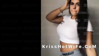 Kriss Hotwife - Changing Clothes and Trying on the New Bold Blouses Marking Long Titties