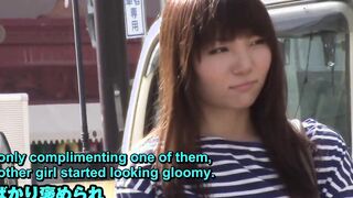 Japanese pickup artist approaches 2 sluts for nude trivia game