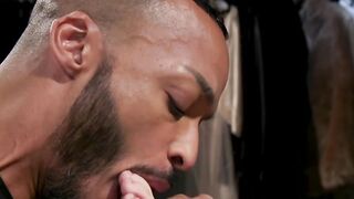 Tied wrists man anal fucked by big cock shemale diva