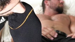 Cute teen gay worships the handsome guys smooth feet