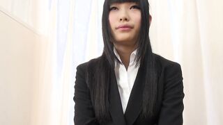 Japanese college schoolgirl into recruit suit loses it for outdoors sex