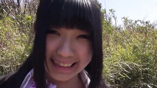 Japanese college schoolgirl into recruit suit loses it for outdoors sex