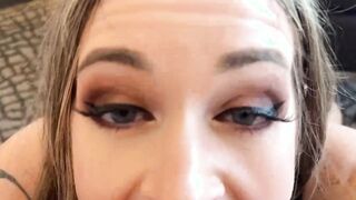 Beautufl babe sucks and fucks POV huge cock