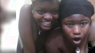 Ebony queens humiliate my tiny cock on cam