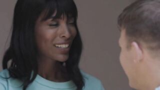 Slut Ebony shemale lets cute neighbor fuck her ass