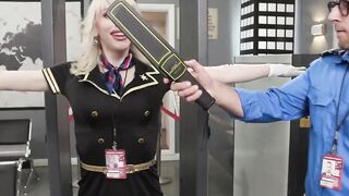 Shemale flight attendant analed by airport security