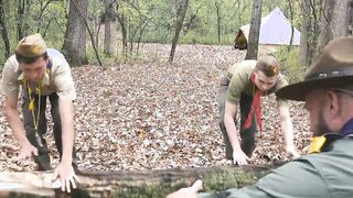 Two scout twinks Jack Andram and Austin Young got into a wild threesome with their sc