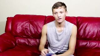 Matthew shows his cute twink body and jerks off his dick
