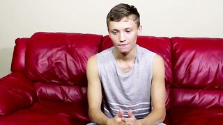 Matthew shows his cute twink body and jerks off his dick
