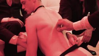 The twink slave boy is so generous that he lets every man in the group get to taste h