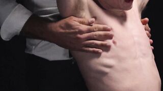 Marcus Ryan got the final test from his master by dripping lube on his hole then gett