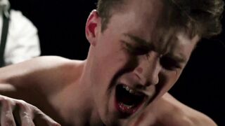 Cole Blue took the master's shaft into his mouth and tried not to gag while deep thro