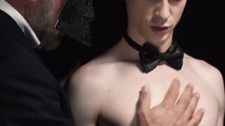 Cole Blue took the master's shaft into his mouth and tried not to gag while deep thro