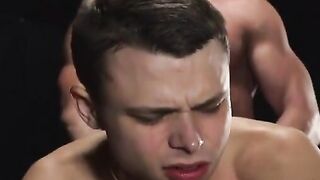 Master Myles Landon showed his dominance by fingering the boy's hole before pounding