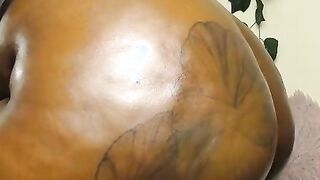 Big Black Booty Oiled Tatted