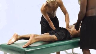 Sam Unasti enjoys first spitroast experience after a massage