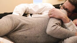 Mr. Alex Killian laid back on the boy's tiny bed and got anal fucked by the boy's raw