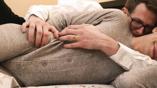 Mr. Alex Killian laid back on the boy's tiny bed and got anal fucked by the boy's raw