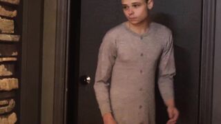 Austin Young tools his dad Alex Killian's erection in his hand and blowjobs it erotic